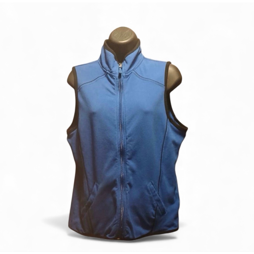Erika Sport Women's Medium Cotton Blend Full Zip Active Vest Blue (JC239)